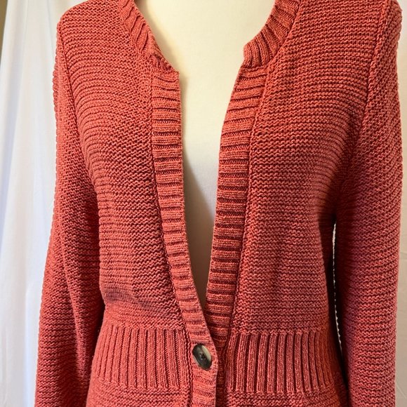 Eddie Bauer cardigan coral button close sweater - Picture 2 of 5